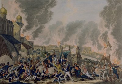 1812年9月15日、モスクワのバーニング、1813 作： Johann Moritz Rugendas